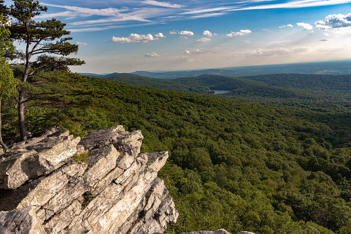 Beautiful landscape from the top of Bear Mountain in New York