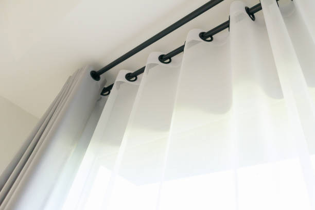 istock Curtain window interior decoration in living room 1407208866