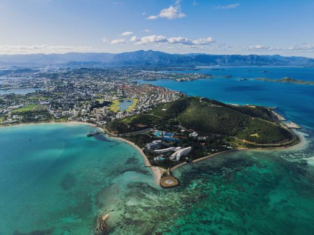 nouméa, neukaledonien - luftbild - neuschottland stock-fotos und bilder