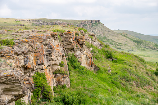 Views at Head-Smashed-In Buffalo Jump world heritage site in Southern Alberta Canada.