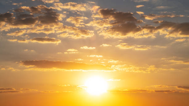 istock evening orange sun and beautiful sky, summer mood 1407212146
