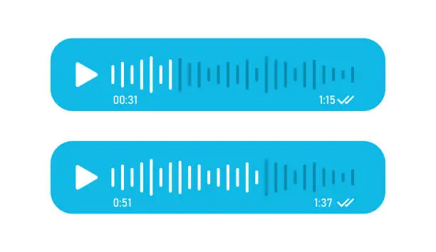 Vector illustration of Audio recording. Audio track with time. Vector illustration. stock image.