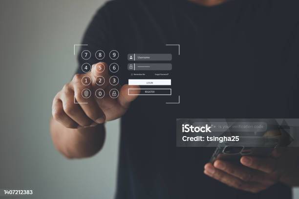 Concept Of Cyber Security In Twostep Verification Multifactor Authentication Information Security Encryption Secure Access To Users Personal Information Secure Internet Access Cybersecurity Stock Photo - Download Image Now