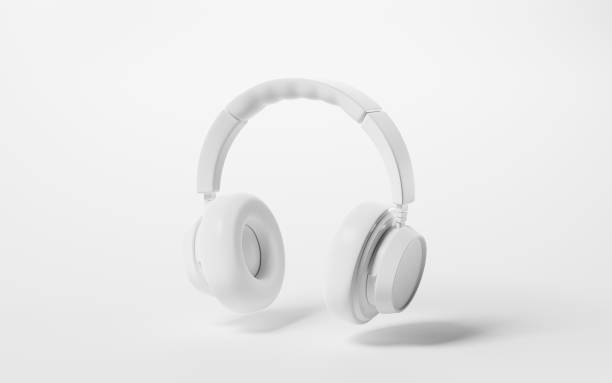 istock Headphones gaming headset, 3d rendering. Listening audio electronic device. 1407213418