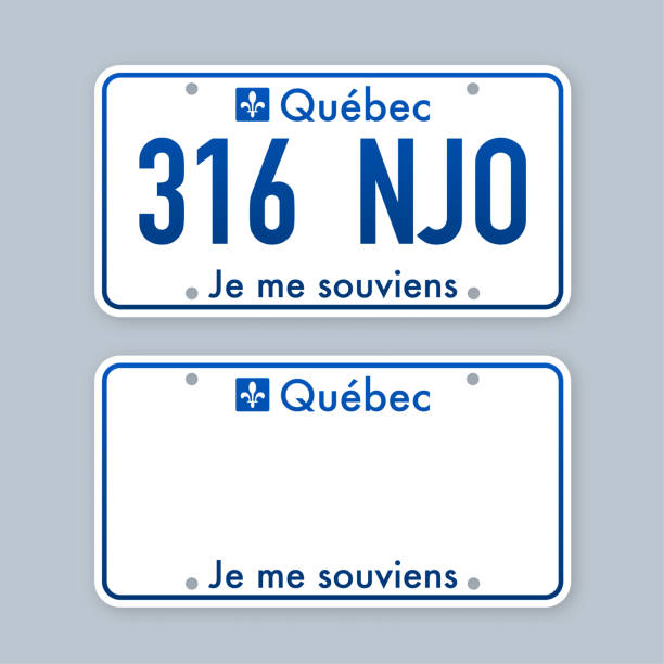 ケベックナンバープレート番号車の車両登録。ベクターイラストレーション。 - license plate点のイラスト素材／クリップアート素材／マンガ素材／アイコン素材