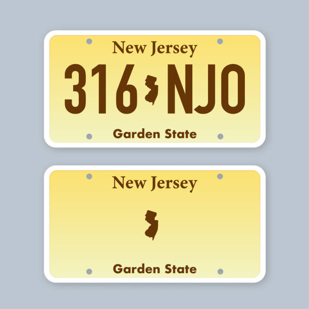 License plate of new jersey. Car number plate. Vector stock illustration. License plate of new jersey. Car number plate. Vector stock illustration art name plates stock illustrations