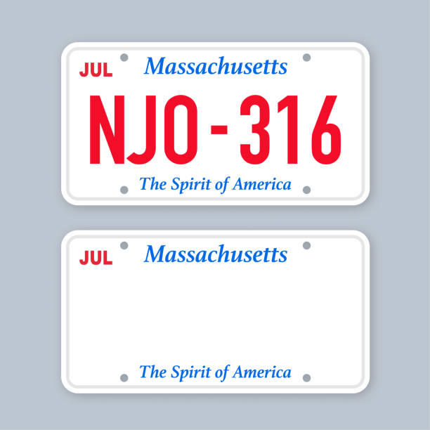 License plate of massachusetts. Car number plate. Vector stock illustration. vector art illustration