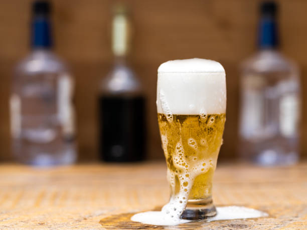 Foamy Beer in a Glass stock photo