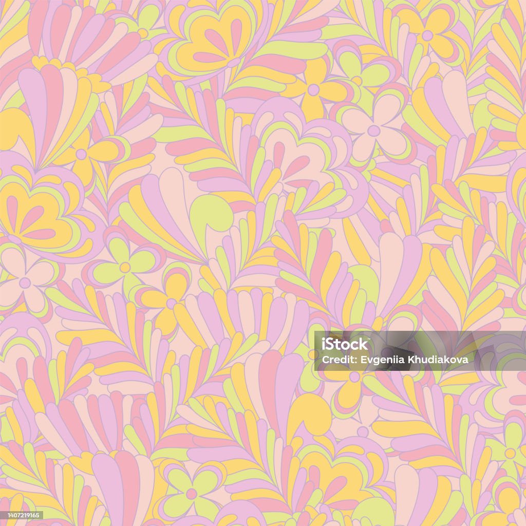 Antique Pattern Library Pastel Pastel Candy Hippie Seamless Pattern Vector Nostalgic Retro 60s Groovy ...