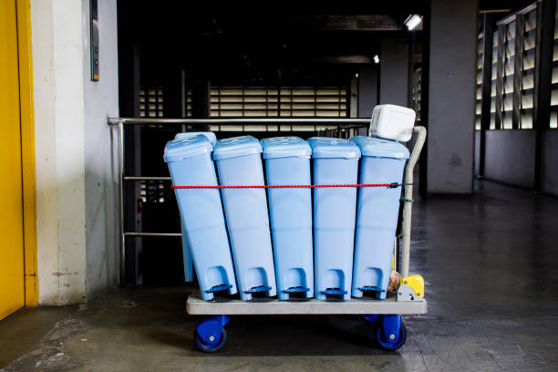 istock Sanitary napkin bin on trolley service 1407221184