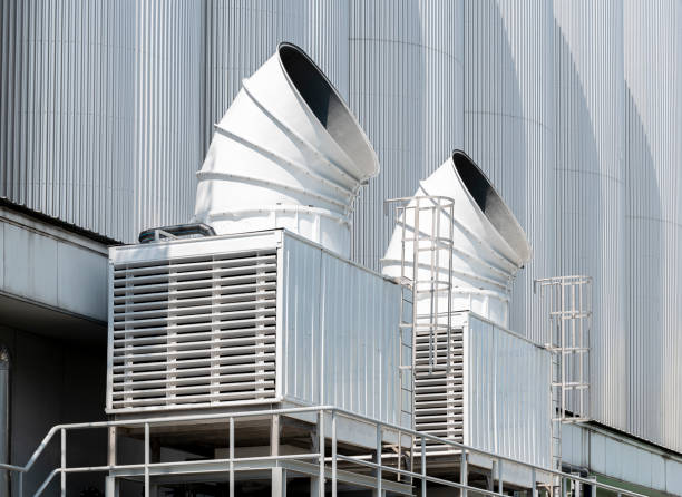istock Cooling water tower on rooftop industry plant 1407224940