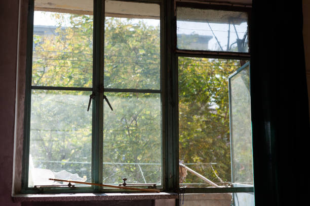 istock Garden scenery outside the window 1407227423