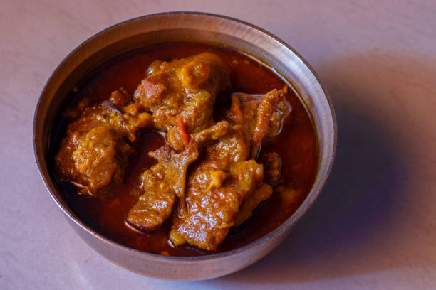 selective focus of delicious mutton curry. - non veg imagens e fotografias de stock