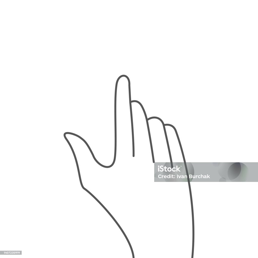 1 Inch Finger Measure Vector Index Finger Hand Flat Vector Illustration Isolated On White Stock ...