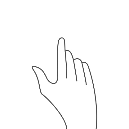 1 Inch Finger Measure Vector Index Finger Hand Flat Vector Illustration Isolated On White Stock ...