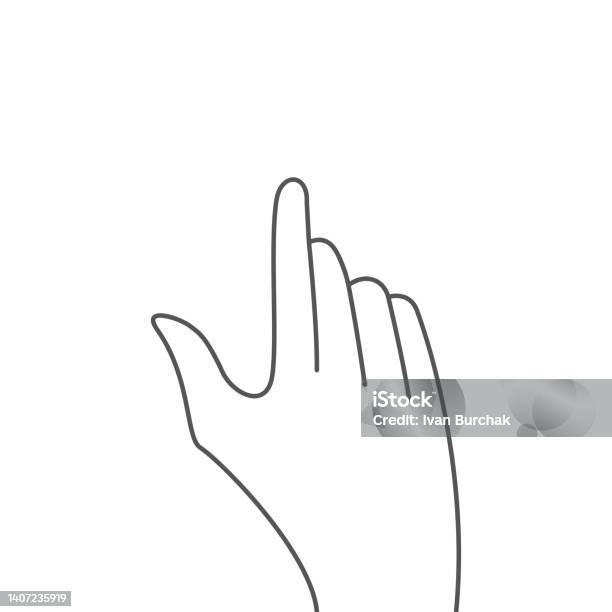 1 Inch Finger Measure Vector Index Finger Hand Flat Vector Illustration Isolated On White Stock ...