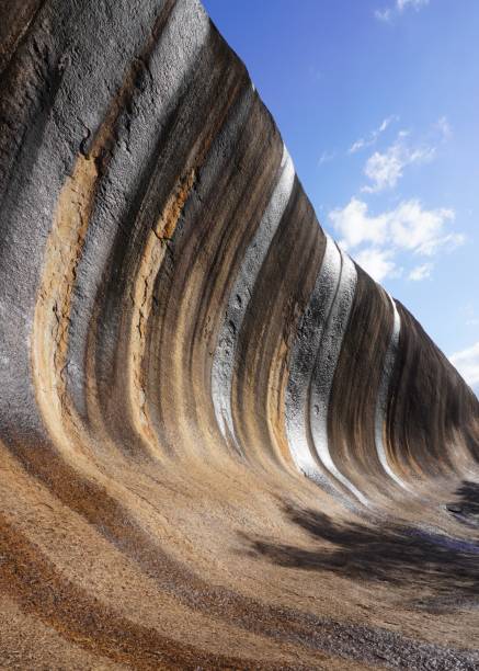 istock WAVE ROCK WITH Golden and Silver Vertical Stripes 1407241887