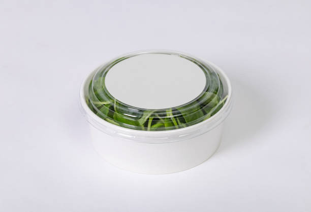 istock Takeaway food container round box mockup with vegetable and fruit, copy space for your logo or graphic design 1407243338