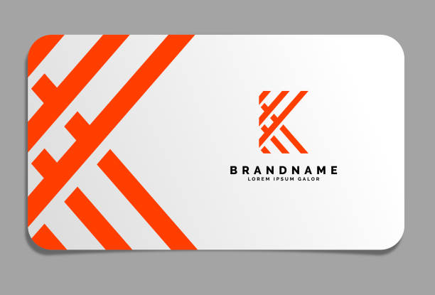 Letter k Logo on business card vector art illustration