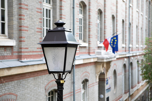 Traditional street light in the Montmarte district of Paris