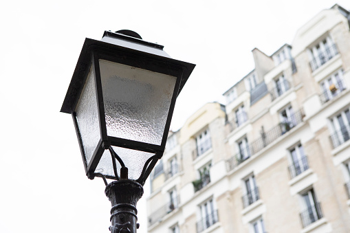 Traditional street light in the Montmarte district of Paris