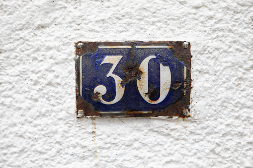 House number in the Montmartre district in Paris