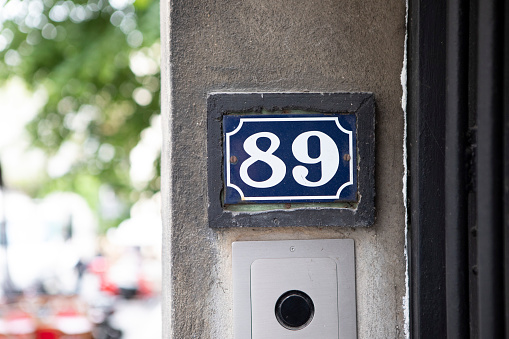 House number in the Montmartre district in Paris