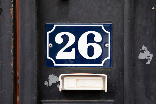 House number in the Montmartre district in Paris