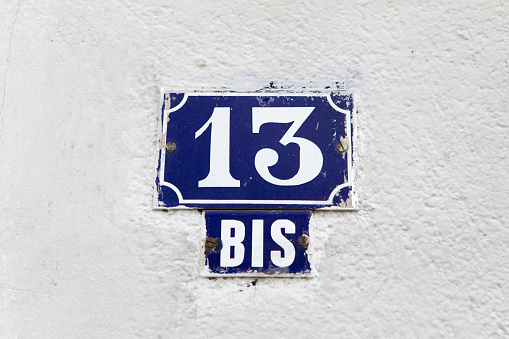 House number in the Montmartre district in Paris