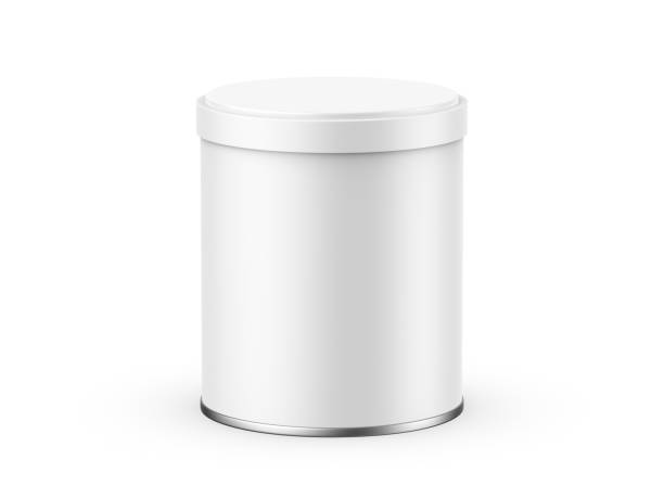 istock White blank metallic tin can mockup on isolated white background, 3d render illustration 1407255861