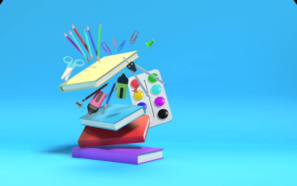 istock Back to School Concept with School Equipment on Mid-Air Zero Gravity 1407257613