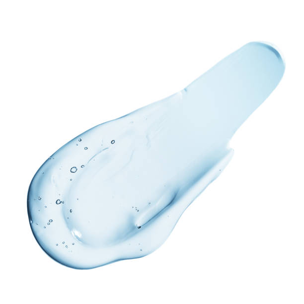 istock Cosmetic liquid gel cream transparent moisturizer serum smudge with bubbles isolated on white 1407262004
