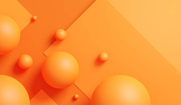 istock Abstract geometric orange 3d object background with colorful creative art paper template or minimal trendy geometry contemporary fashion and modern wallpaper pattern decoration gradient card backdrop. 1407262642