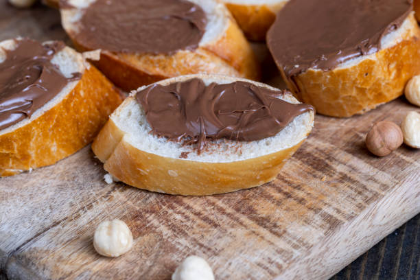 istock chocolate butter spread on a baguette, close up 1407267653