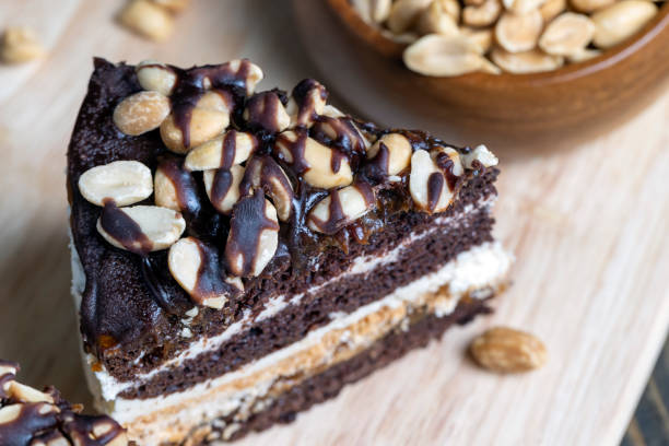 istock chocolate cake with nut filling and peanuts 1407267752