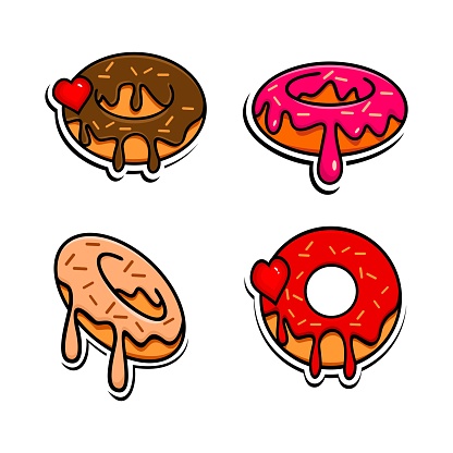 vector illustration of a couple of donuts, round bread vector