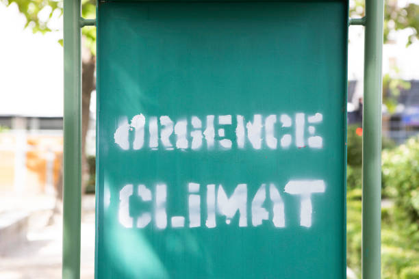istock Spray painted lettering warning of climate change 1407268918