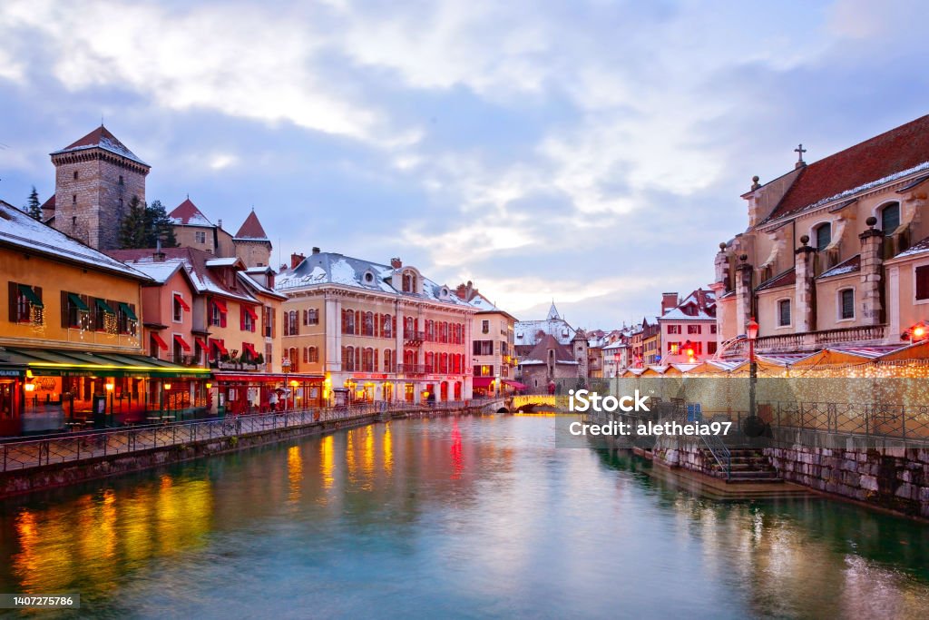 Christmas time in Annecy, France Annecy Stock Photo