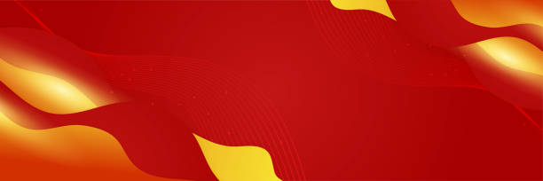 istock Modern abstract dark red orange yellow banner background. wave light red and yellow colorful Abstract wide banner design background 1407279268