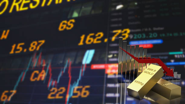 istock The gold bar and chat arrow down on business background  3d rendering 1407279625