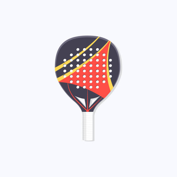 illustrazioni stock, clip art, cartoni animati e icone di tendenza di racchetta da paddle tennis - padel