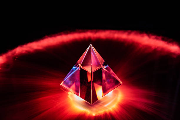 Light drawing of a crystal pyramid as a background