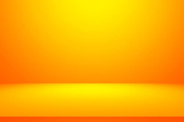 istock Abstract orange room background. empty room background. Orange table background mockup 1407285692