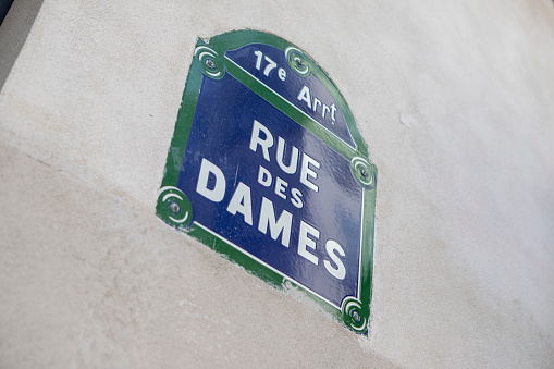 Street sign for Rue des Dames