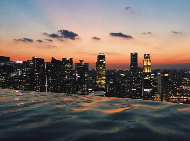View at Singapore from Marina Bay Sands Infinity Pool