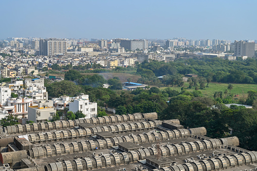 Surat, Gujarat / India - November 21, 2019 : Surat city landscape view. Surat city is popular city in Gujarat, India.