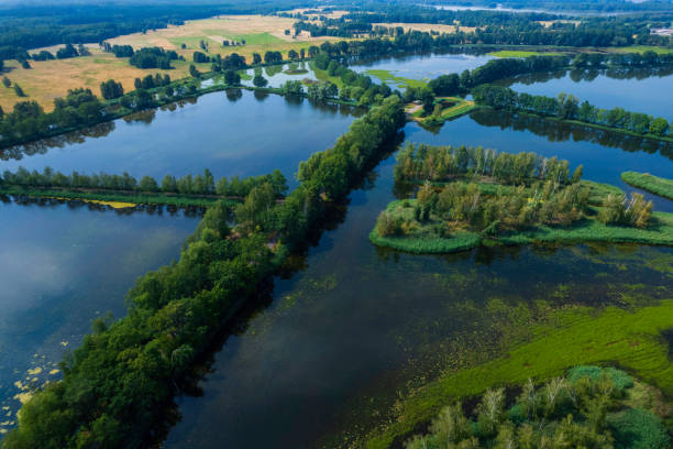 istock landscape with a beautiful lakes (aerial) 1407299306