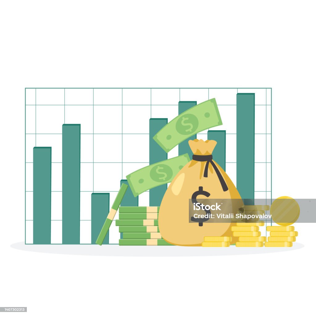 Financial Progress Financial Progress Chart Growing Income Graph Vector Illustration In ...