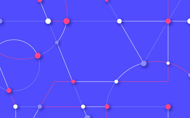 illustrations, cliparts, dessins animés et icônes de arrière-plan du modèle de connexion moderne - relier les points