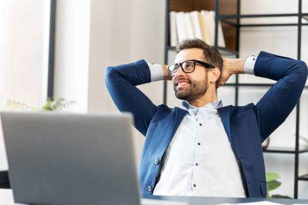 istock European employee relaxing on a break from work 1407308909
